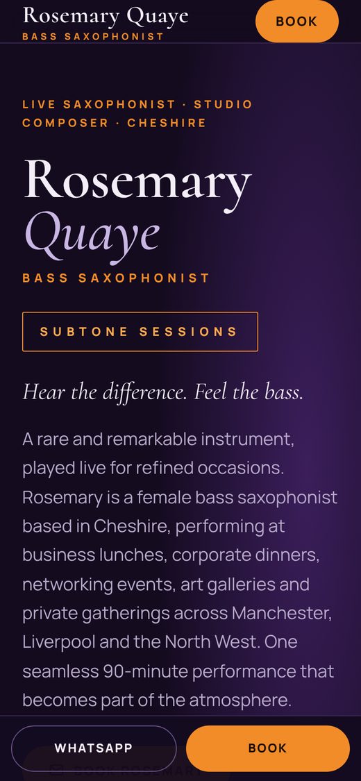 Rosemary Quaye website on a phone