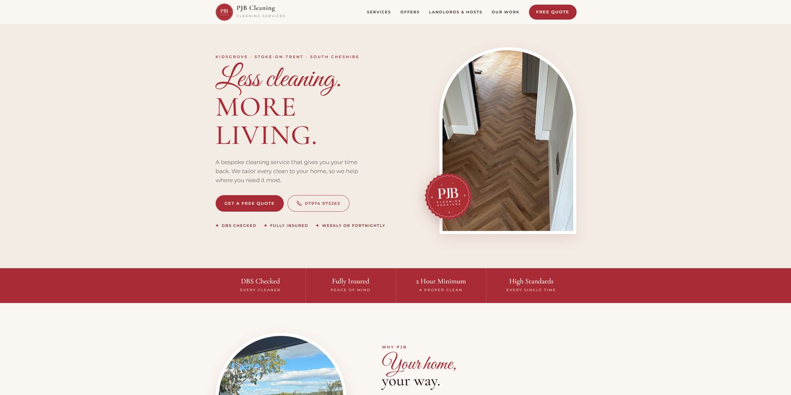 PJB Cleaning website